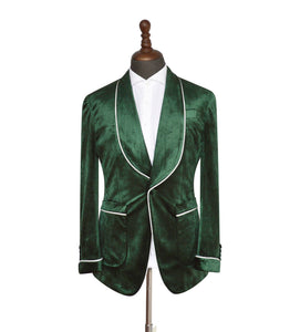 Royal green satin suit